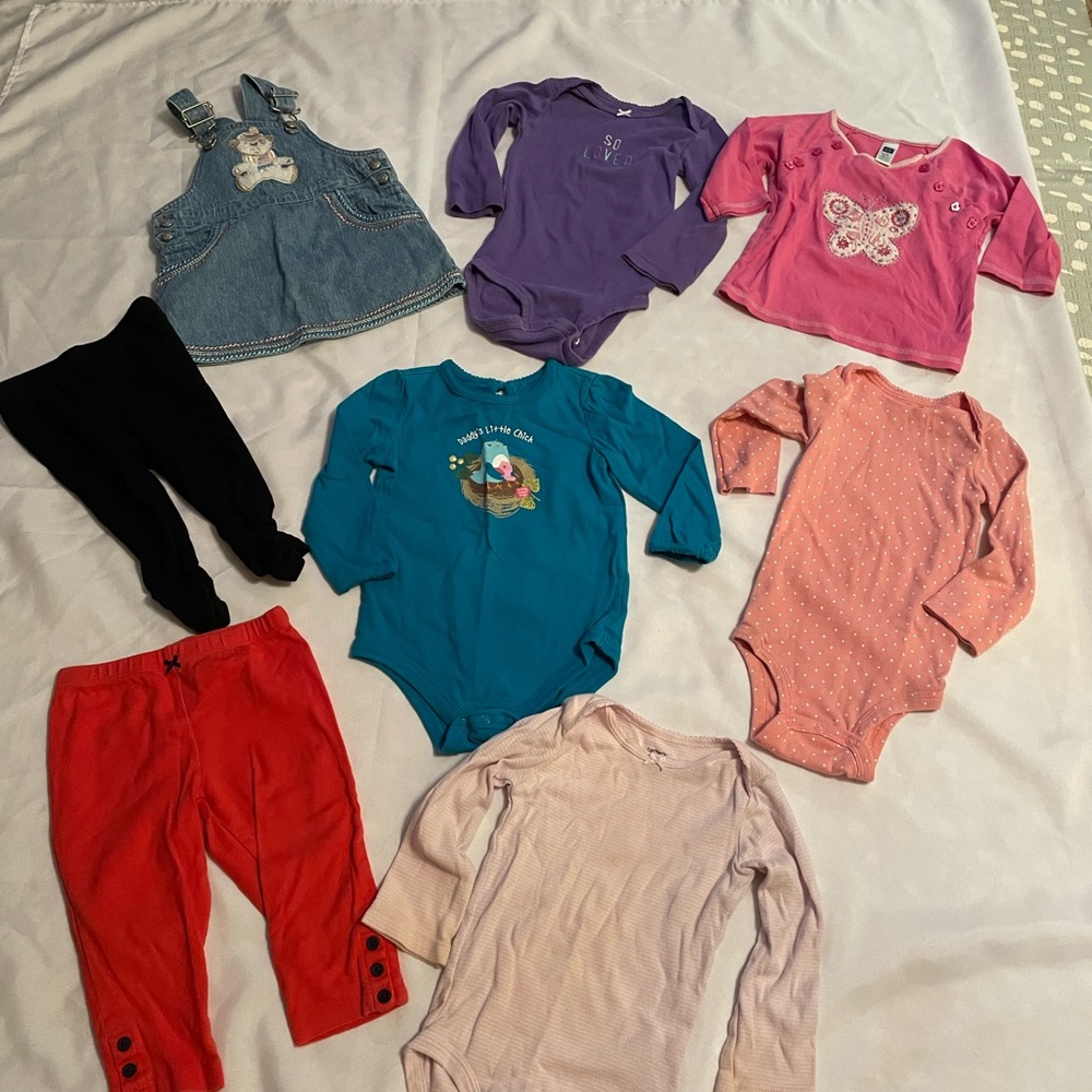 Kids Bundle‎ - Multicolor Bodysuits, Pants, Leggings, and Dress, Size 18 Months